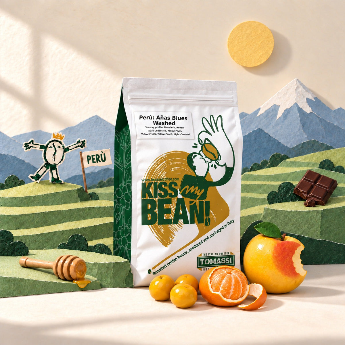 Caffè specialty Perù Añas Blues Washed, Cajamarca, in grani e macinato – Tomassi Coffee